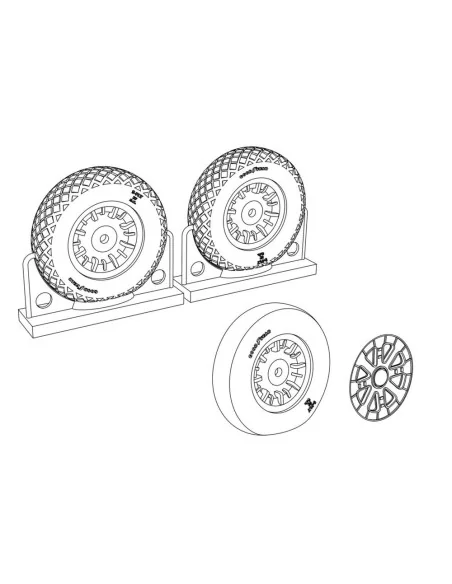 F4U Corsair Diamond Thread Wheels set, 1/48 - Brengun BRL48113