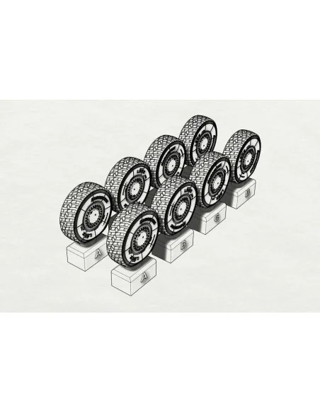 JGSDF Type 16 Wheels (Tamiya kit), 1/48 - Hauler HLX48392