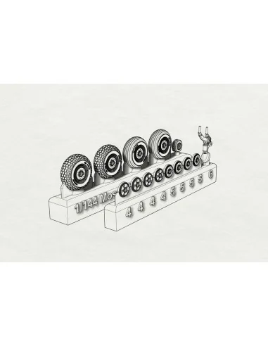 Mosquito wheels, 1/144 - Brengun BRL144153