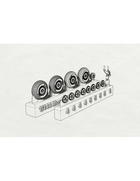 Mosquito wheels, 1/144 - Brengun BRL144153