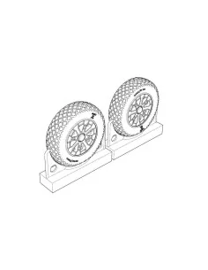 F4U Corsair Diamond Thread Wheels set, 1/72 - Brengun BRL72217
