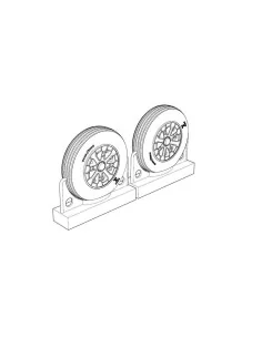 F4U Corsair Ribbed Thread Wheels set, 1/72 - Brengun BRL72219