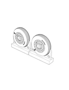 F4U Corsair Ribbed Thread Wheels set, 1/72 - Brengun BRL72219 2