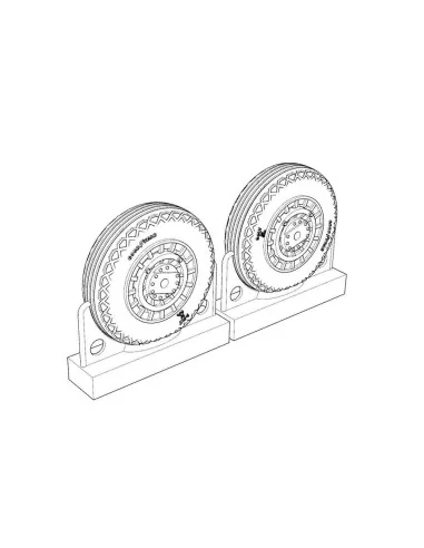 F4U Corsair Ribbed-Diamond Thread Wheels set, 1/72 - Brengun BRL72220