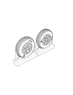 F4U Corsair Cross Thread Wheels set, 1/72 - Brengun BRL72221