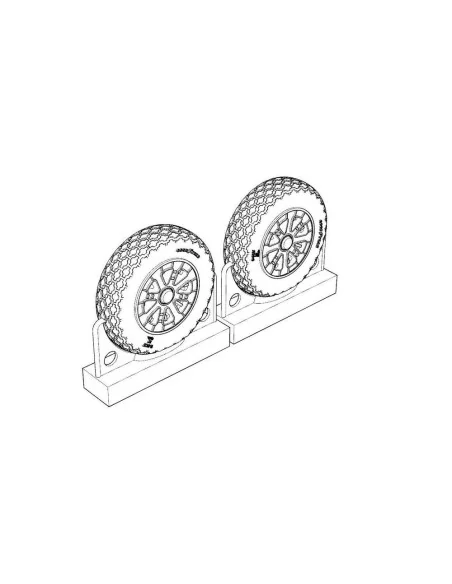 F4U Corsair Cross Thread Wheels set, 1/72 - Brengun BRL72221
