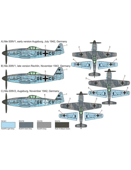 Me-309 V1/V2, 1/144 - Brengun BRP144015