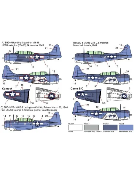 SBD-5 Dauntless „Pacific theatre“, 1/144 - Brengun BRP144019