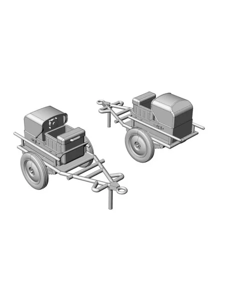 Anlasswagen - Luftwaffe Aircraft Starter Cart (2pcs), 1/144 - Breng...