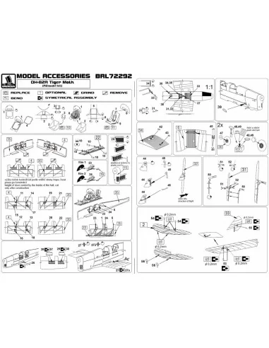 [NO_DESC] DH-82A Tiger Moth for AZmodel, 1/72 - Brengun BRL72292
