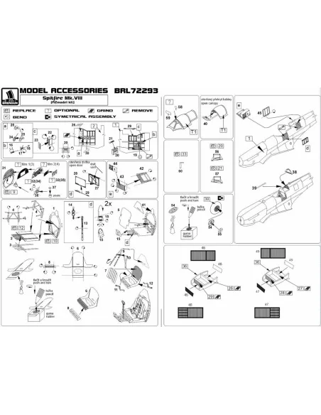 Spitfire Mk.VIII for AZmodel, 1/72 - Brengun BRL72293