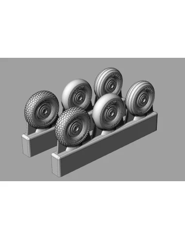 Spitfire 4 spoke wheels set (3 types of tires), 1/32 - Brengun BRL3...