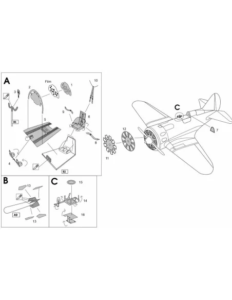 Polikarpov I-16 Typ 18/24 PE-Set (Academy kit), 1/48 - Brengun BRL4...