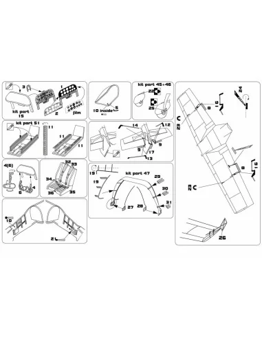 Zlin Z-50 PE-Set (KP kit), 1/48 - Brengun BRL48183