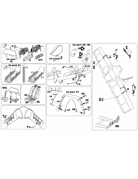 Zlin Z-50 PE-Set (KP kit), 1/48 - Brengun BRL48183