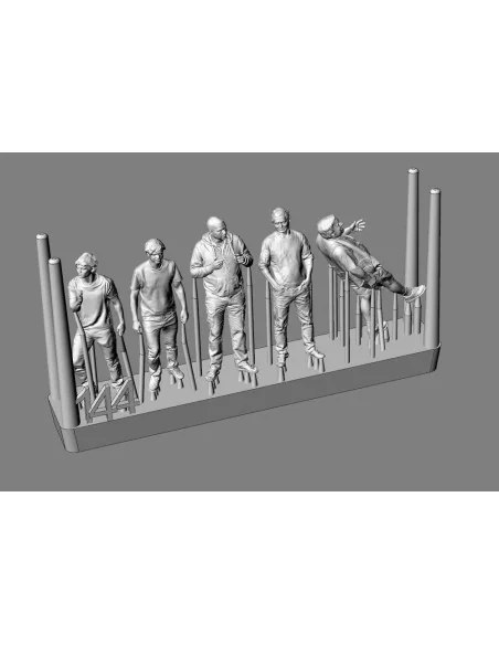 Aeroclub members-5 figures (3D print), 1/144 - Brengun BRL144208