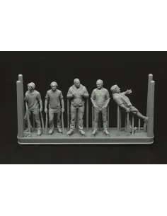 Aeroclub members-5 figures (3D print), 1/72 - Brengun BRL72302