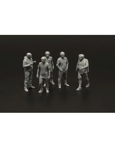 Aeroclub members-5 figures (3D print), 1/72 - Brengun BRL72302