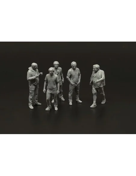 Aeroclub members-5 figures (3D print), 1/72 - Brengun BRL72302