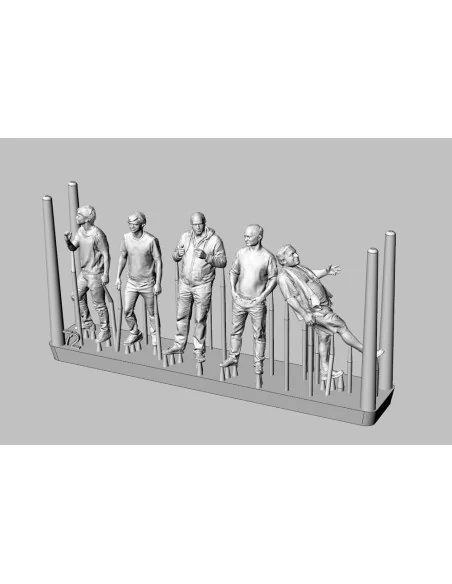Aeroclub members-5 figures (3D print), 1/72 - Brengun BRL72302