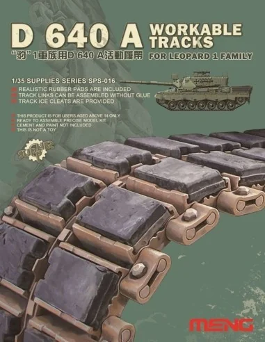 D 640 A Workable Tracks for Leopard 1 Fa, 1/35 - MENG-Model SPS-016