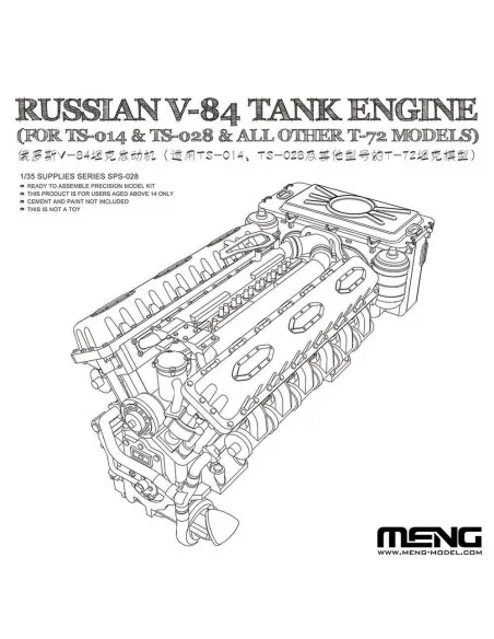 Russian V-84 Engine (for TS-014 & TS-028 & all other T-72 Models), ...