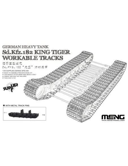 German Heavy Tank Sd.Kfz.182 King Tiger Workable Tracks, 1/35 - MEN...