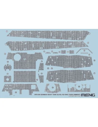 German Heavy Tank Sd.Kfz.182 King Tiger Zimmerit Decal, 1/35 - MENG...