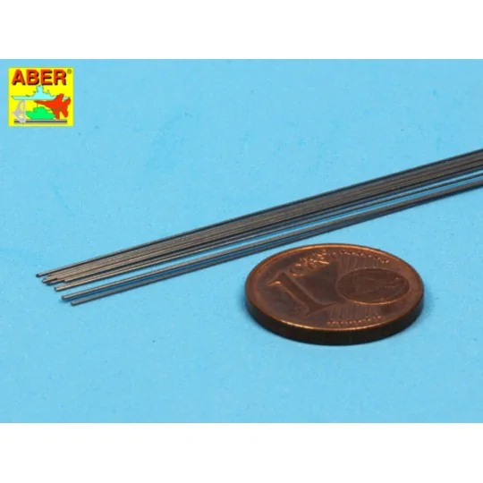 Steel round 0, 3mm length 250mmx12pcs - Aber Models SR 03