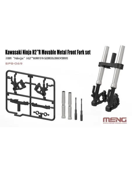 Kawasaki Ninja H2(TM)R Movable Metal Front Fork Set, 1/9 - MENG-Mod...