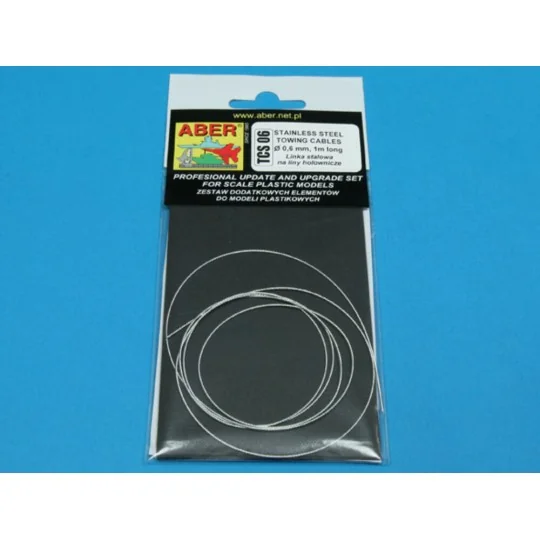 Stainless Steel Towing Cables O 0, 6mm, 1 m long - Aber Models TCS 06