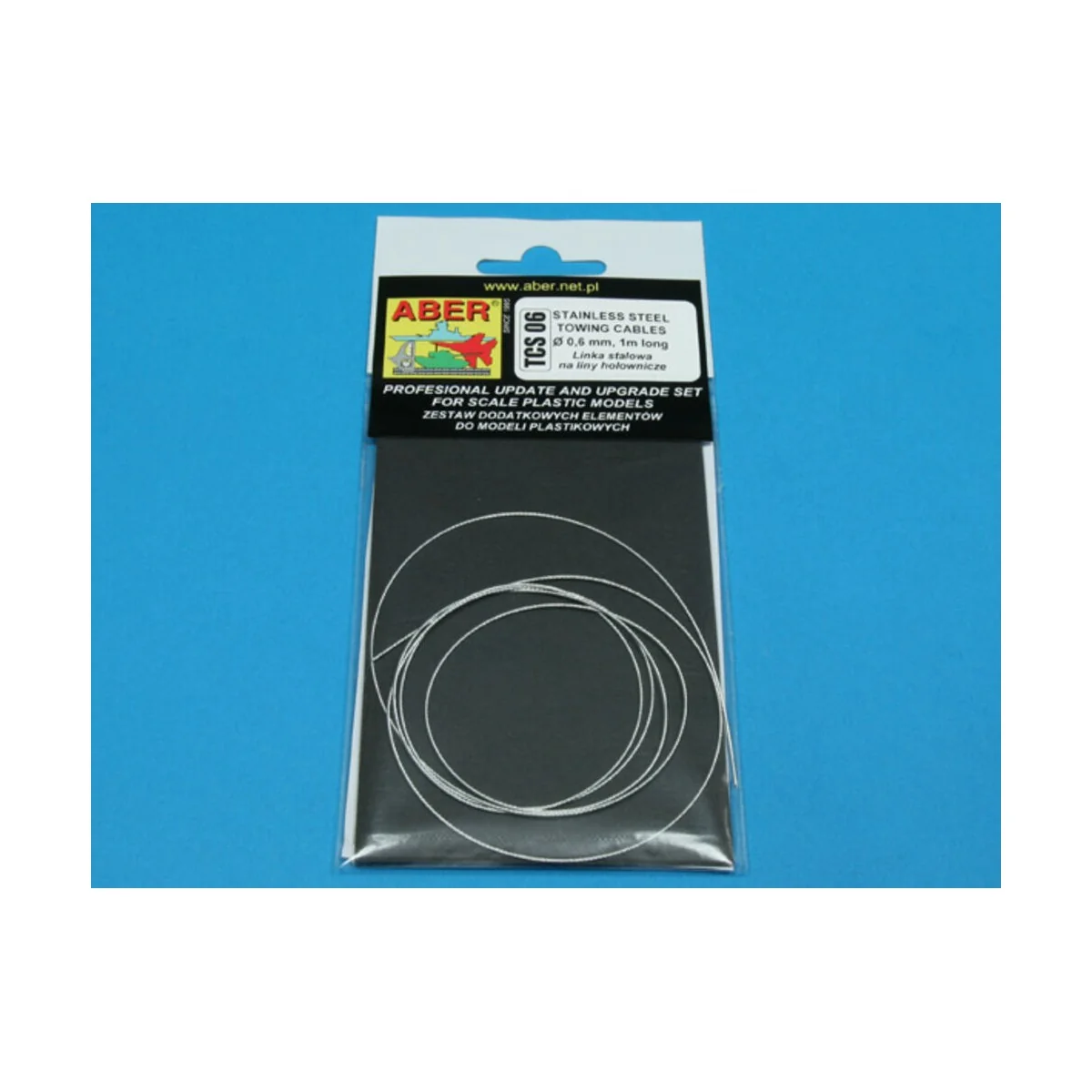 Stainless Steel Towing Cables O 0, 6mm, 1 m long - Aber Models TCS 06