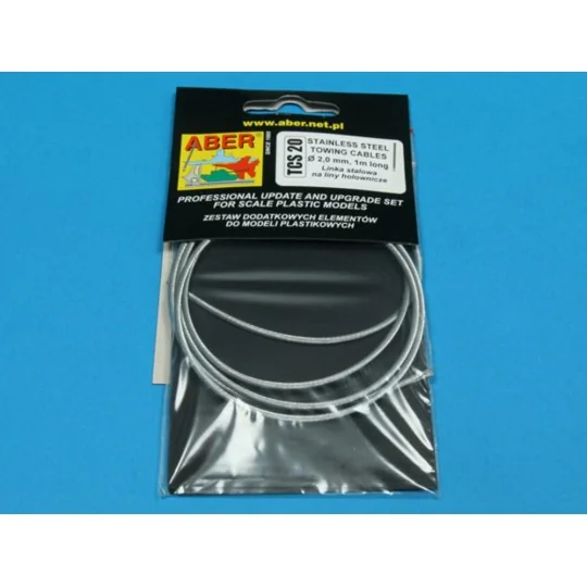 Stainless Steel Towing Cables O 2,0 mm, 1 m long - Aber Models TCS 20
