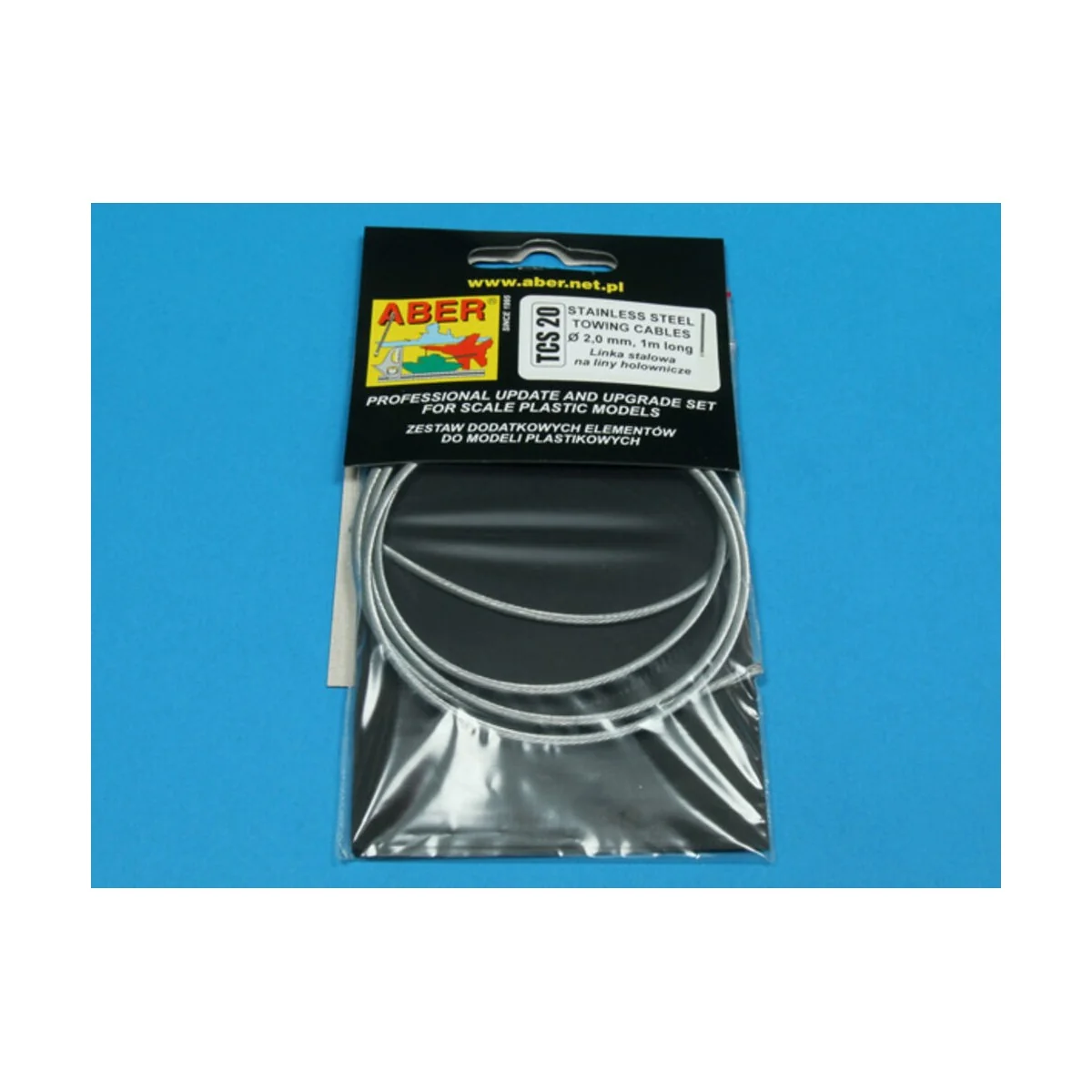 Stainless Steel Towing Cables O 2,0 mm, 1 m long - Aber Models TCS 20