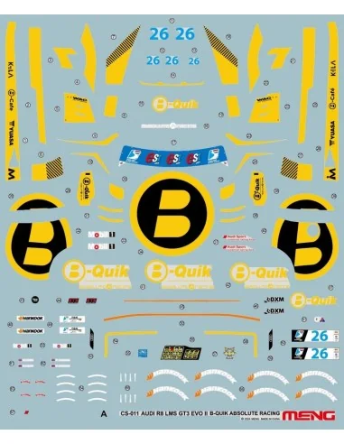 AUDI R8 LMS GT3 EVO II B-Quik Absolute Racing, 1/24 - MENG-Model CS...