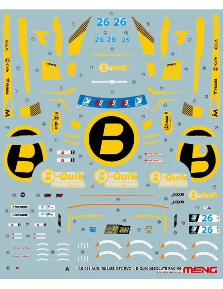 AUDI R8 LMS GT3 EVO II B-Quik Absolute Racing, 1/24 - MENG-Model CS...