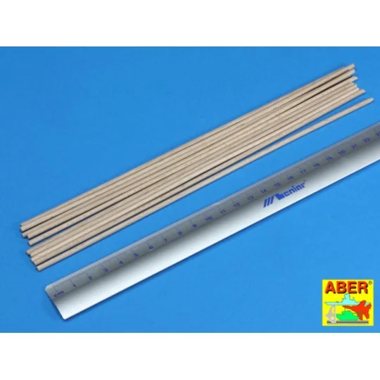 Wood round rods 3mm - Aber Models WR3