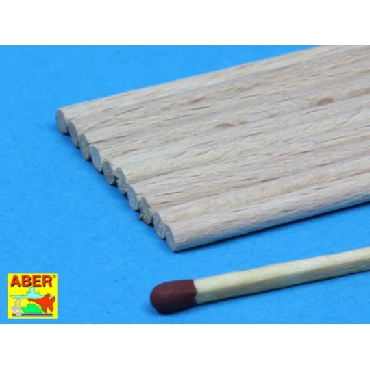 Wood round rods 3mm - Aber Models WR3