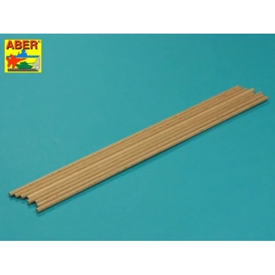 Wood round rods 4mm length 250mm x 8 pcs. - Aber Models WR4
