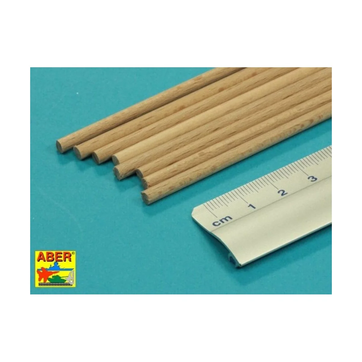 Wood round rods 4mm length 250mm x 8 pcs. - Aber Models WR4
