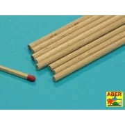 Wood round rods 4mm length 250mm x 8 pcs. - Aber Models WR4