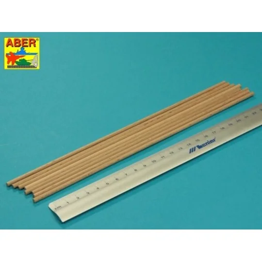 Wood round rods 4mm length 250mm x 8 pcs. - Aber Models WR4