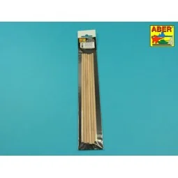 Wood round rods 5mm length 245mm x 6 pcs. - Aber Models WR5