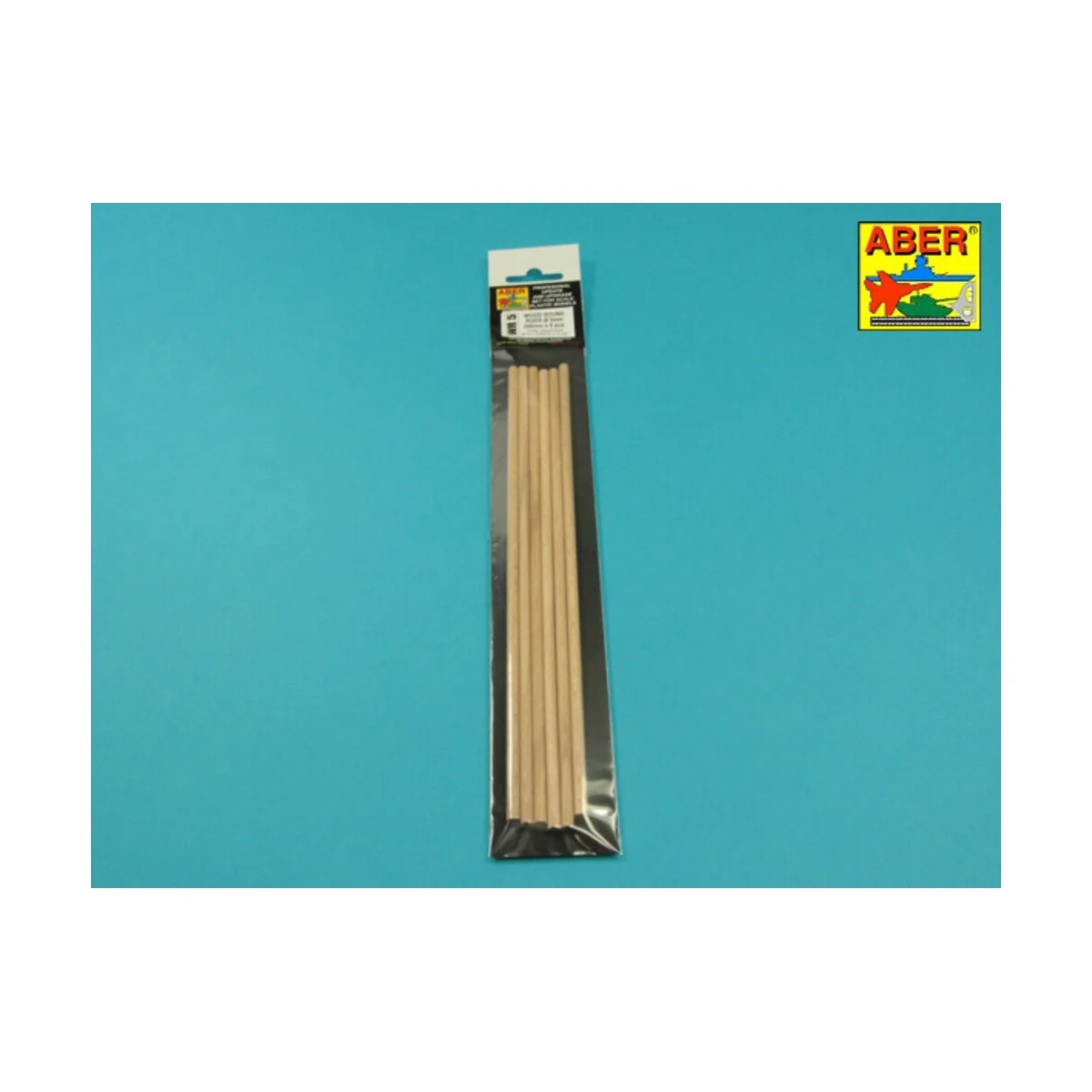 Wood round rods 5mm length 245mm x 6 pcs. - Aber Models WR5