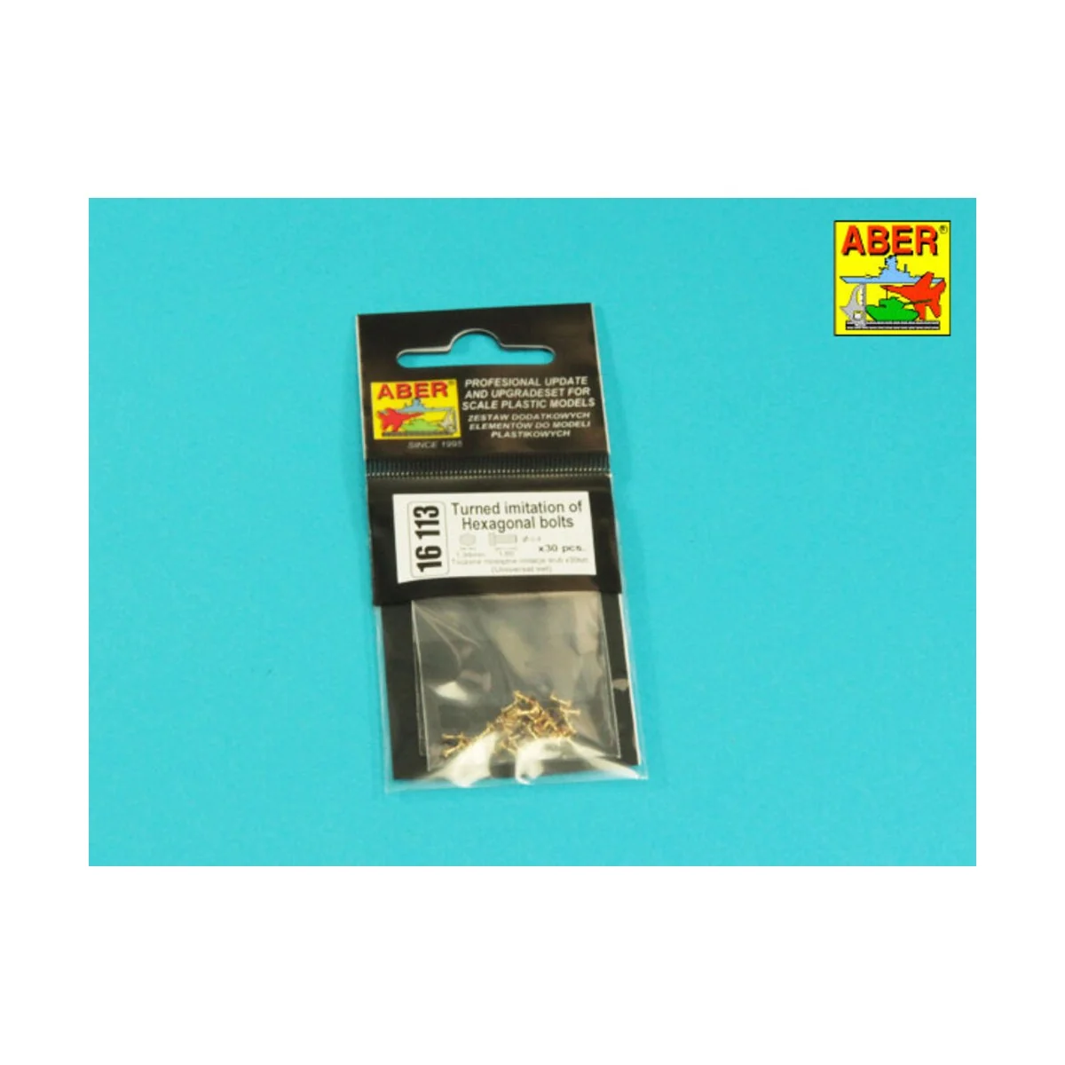 Turned Hexagonal bolts (1,34x1,60mm) x 30 pcs. - Aber Models 16 113