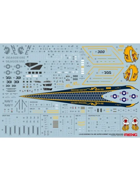 Boeing F/A-18E Super Hornet Golden Dragons, 1/48 - MENG-Model LS-023