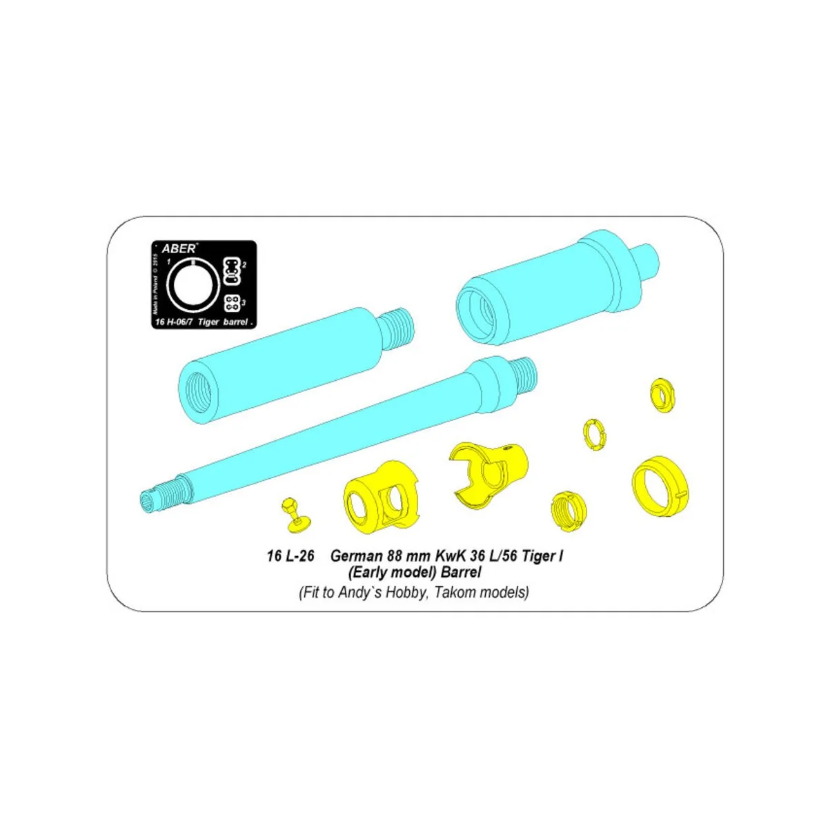 Barrel 8, 8 cm KwK 36/56 to Tiger I early (Andy`s Hobby/Takom), 1/1...