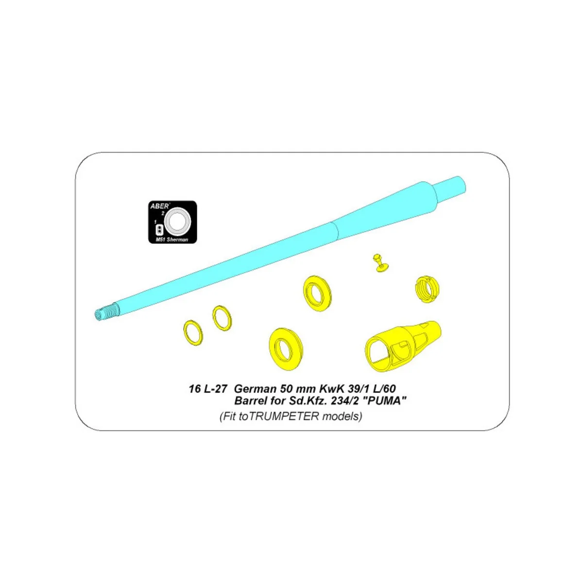 German 5cm KwK39 Barrel for Sd.Kfz.234/2 PUMA (Das Werk model) - Ab...