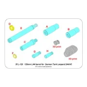 120 mm L/44 Barrel for German Tank Leopard 2A4/A5 (Universal), 1/35...