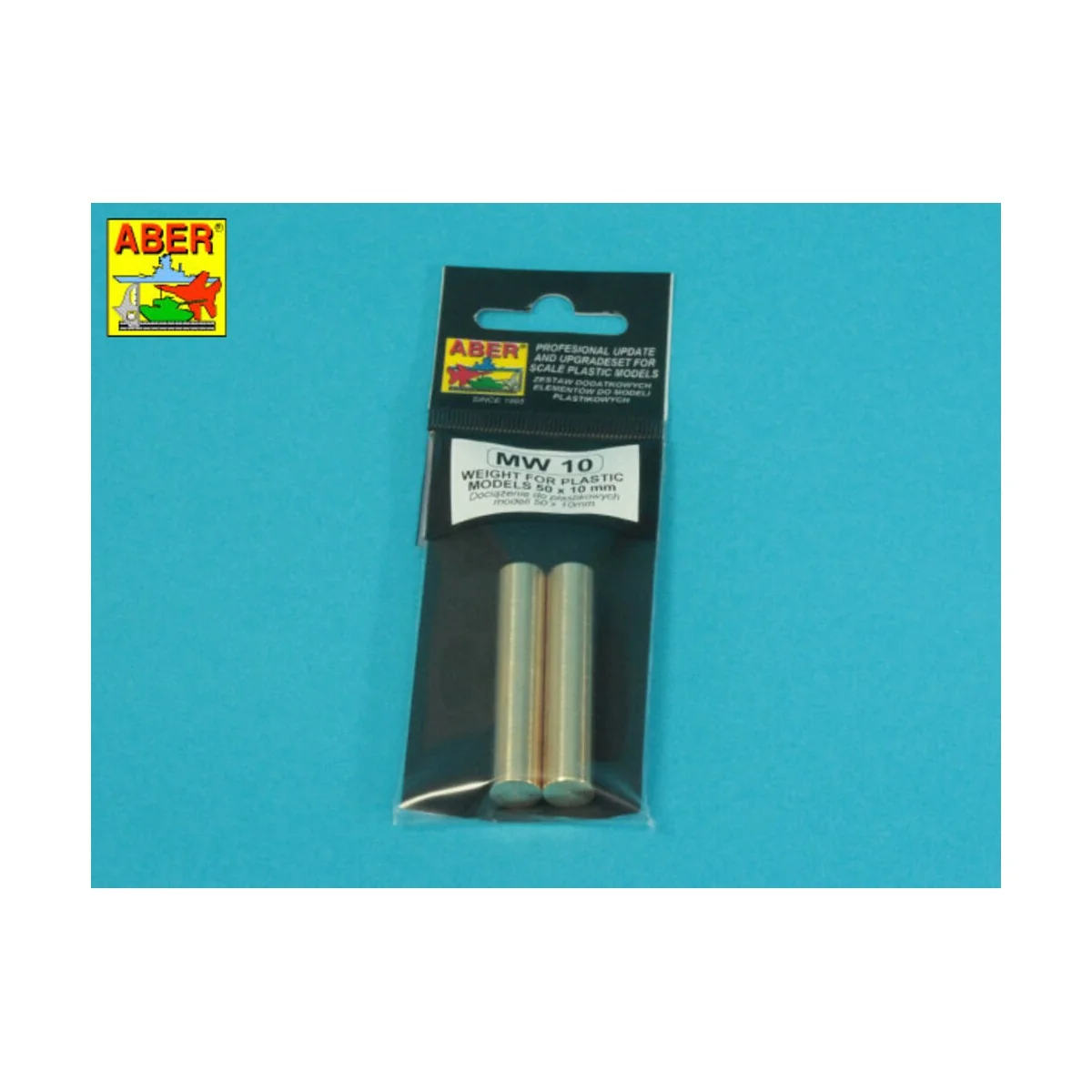 WEIGHT FOR PLASTIC MODELS 50 x 10 mm x 2 pcs. - Aber Models MW-10